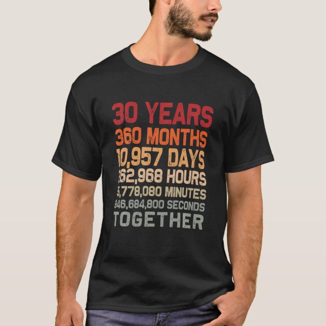 T-shirt Rétro 30 ans ensemble Cool 30E Mariage Couple A (Devant)