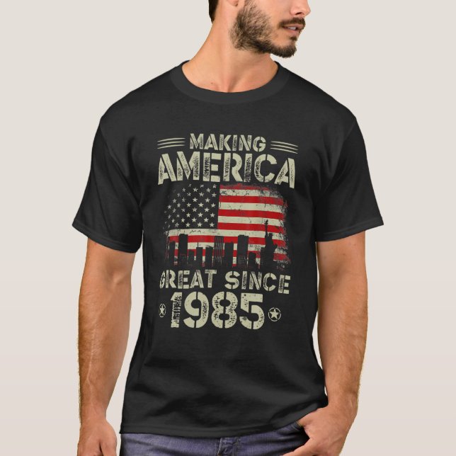 T-shirt Retro 37E Anniversaire USA Drapeau rendre l'Amériq (Devant)