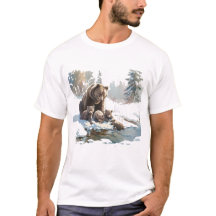 Retro 399 Grizzly Bears Wilderness Scene