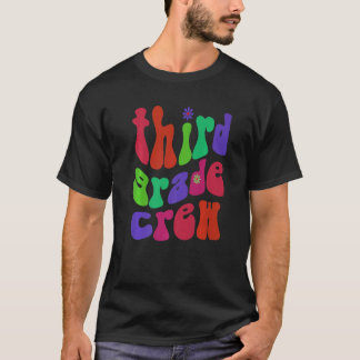 T-shirt Rétro 3e grade d'équipage Bonjour 3e Gr rose