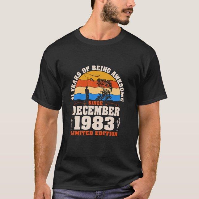 T-shirt Retro 41e anniversaire 41 ans Pêcheurs Nés déc. (Devant)