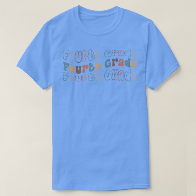 T-shirt Retro 4e année Retour à l'école pour enseignants e (Design devant)