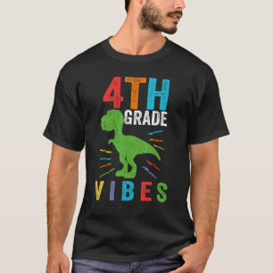 T-shirt Retro 4e année Vibes Trex Enseignant Éducateur Edu