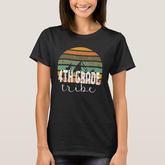 T-shirt Retro 4th Grade Tribe Fourth Grade Back To School  (Devant)