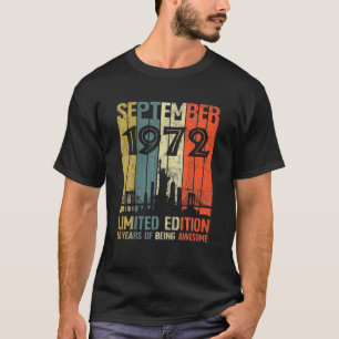 T-shirt Retro 50E Cadeau Anniversaire 50 Ans Septembre 197
