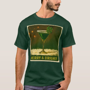T-shirt Retro 50s Trèfle à 4 Feuilles Martini de Noël Irla