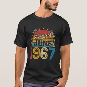 T-shirt Rétro 54 Ans Awesome Depuis Juin 1967 54E Bd