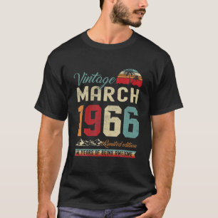 T-shirt Retro 56E Anniversaire 56 Ans Mars 1966 Vintag