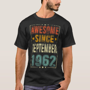 T-shirt Rétro 60 ans Awesome Septembre 1962 60e Anniversai