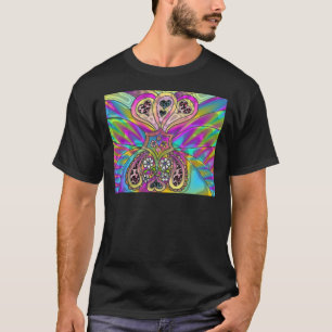 T-shirt Retro 60s Coeurs psychédéliques Fleurs Cadeaux Vêt
