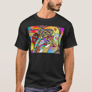 T-shirt Retro 60s Coeurs psychédéliques Paisley Cadeaux Vê