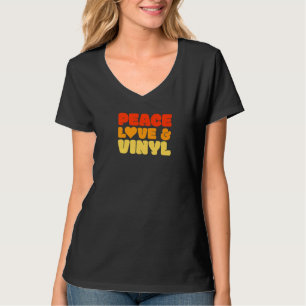 T-shirt Retro 60s les années 70 Dj Peace Love Vinyl Music