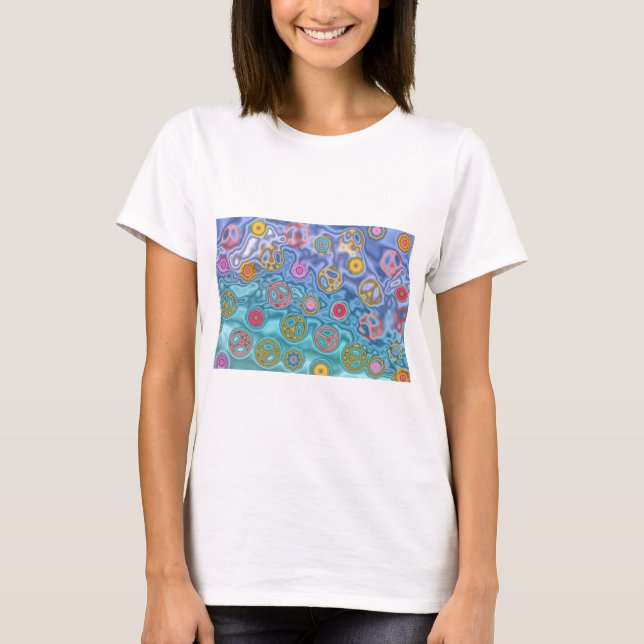 T-shirt Retro 60s paisible Vagues d'océan Cadeaux (Devant)