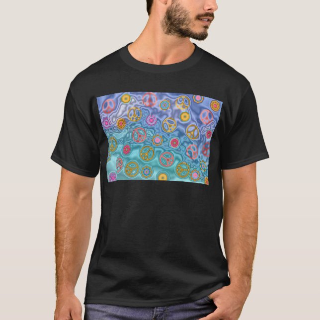 T-shirt Retro 60s paisible Vagues d'océan Cadeaux (Devant)