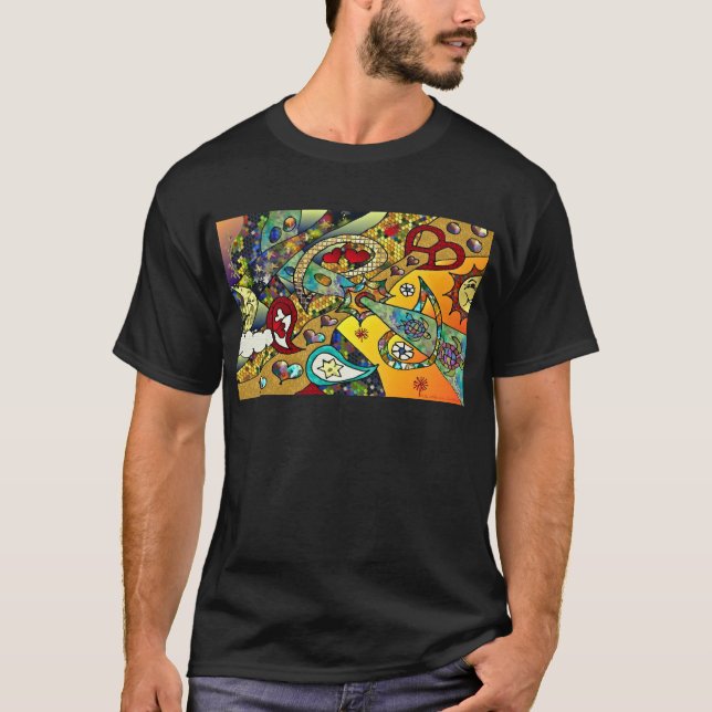 T-shirt Retro 60s Psychedelic Cycle de vie Cadeaux Vêtemen (Devant)