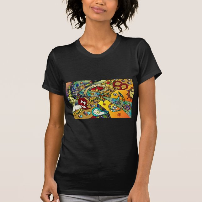 T-shirt Retro 60s Psychedelic Cycle de vie Cadeaux Vêtemen (Devant)