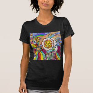 T-shirt Retro 60s Psychedelic Sunshine Aigle Cadeaux