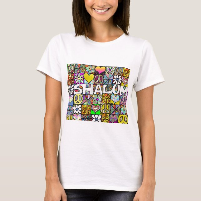 T-shirt Retro 60s Psychedélique Shalom LOVE Vêtements Cade (Devant)