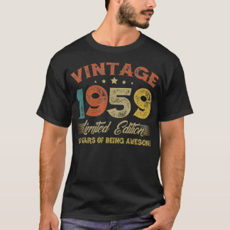 T-shirt Rétro 62e anniversaire Vintage 1959 Hommes Femmes