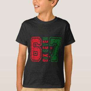 T-shirt Rétro 67 Drôle Six Sept Mème 6 7 Numéro Noël