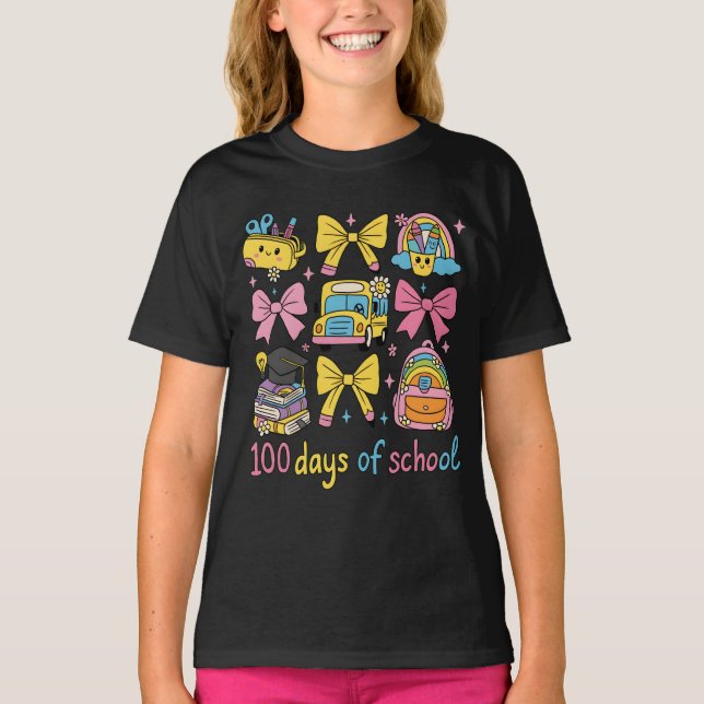 T-shirt Rétro 67 Jours D'école Crayon Pastel Étudiant (Devant)