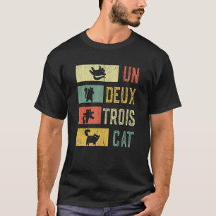 T-shirt Rétro 70s 80s 90s Un Deux Trois Chat  Meowy Cat