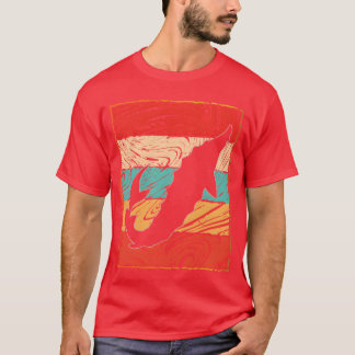 T-shirt Retro 70s Sturgeon Sunset Vintage Silhouetteee amu