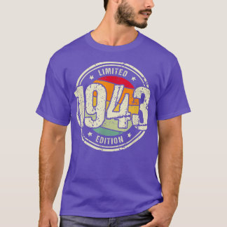 T-shirt Retro 79 Year Old Vintage 1943 Limited Edition 79t