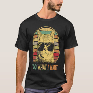 T-shirt Retro 80s 90s Chat Boys Hommes Je fais ce que je v