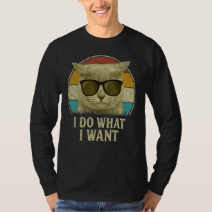 T-shirt Retro 80s 90s Chat Je fais ce que je veux Chat