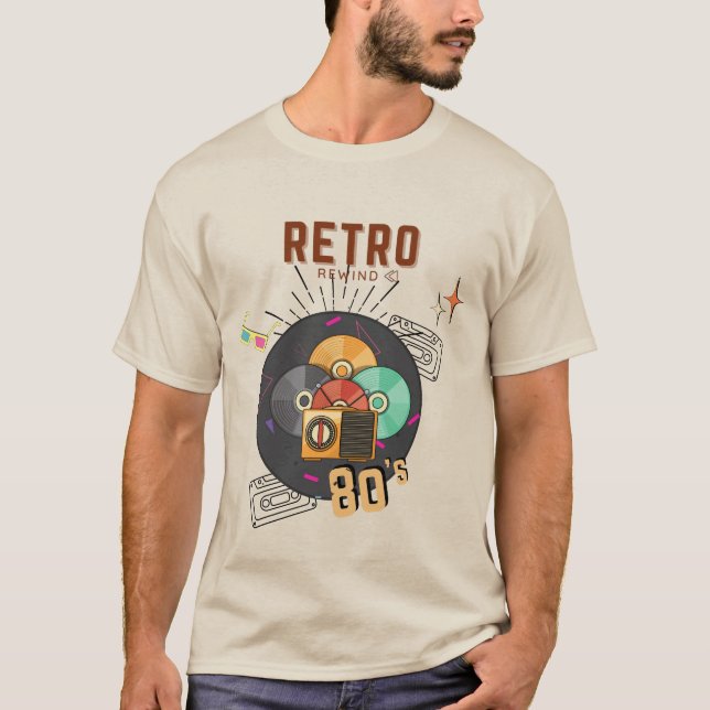 T-shirt Retro 80s/90s Music CD Conception de capot (Devant)
