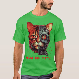 T-shirt Retro 80s 90s Robot Cat Cadeaux Pun amusant Cat 1