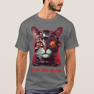 T-shirt Retro 80s 90s Robot Cat Cadeaux Pun amusant Cat 2