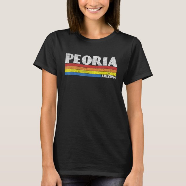T-shirt Retro 80s Arizona AZ Souvenir Peoria (Devant)