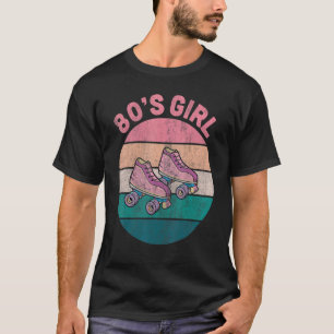 T-shirt Retro 80's Girl Roller Skating Roller Skate Disco