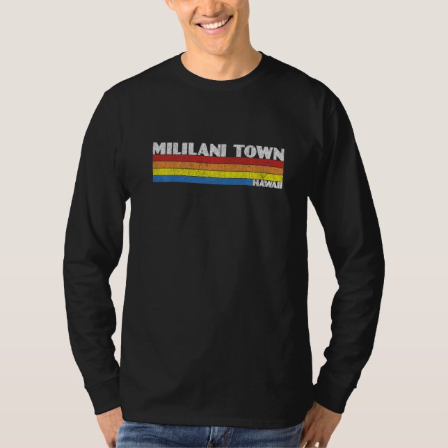 T-shirt Retro 80s Hawaii HI Souvenir Mililani Town (Devant)