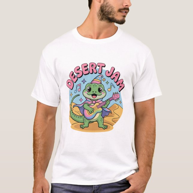 T-shirt Rétro 80s Lézard Clavier Synthwave Drôle (Devant)