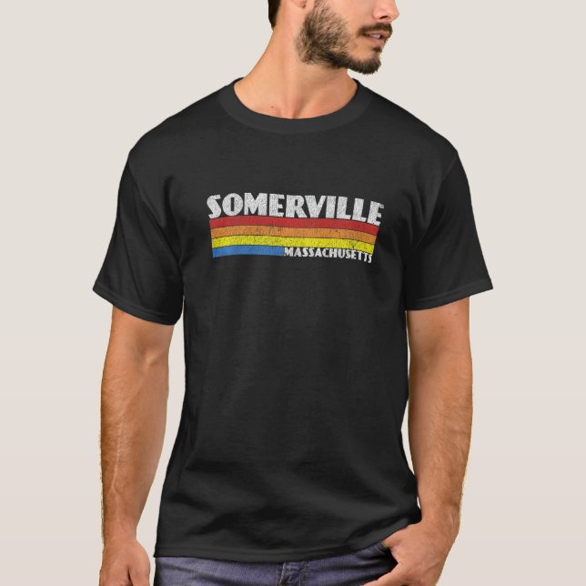 T-shirt Rétro 80s Massachusetts MA Souvenir Somerville (Devant)