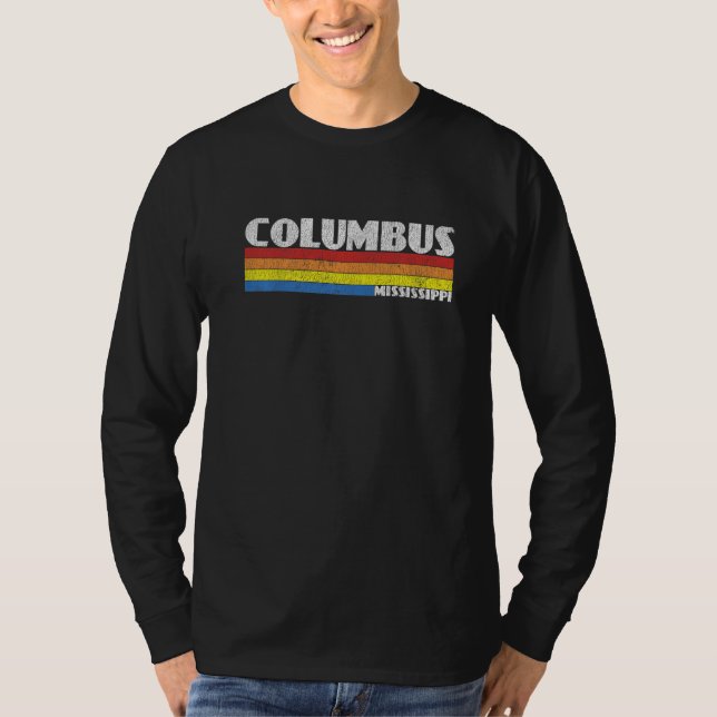 T-shirt Retro 80s Mississippi MS Souvenir Columbus (Devant)