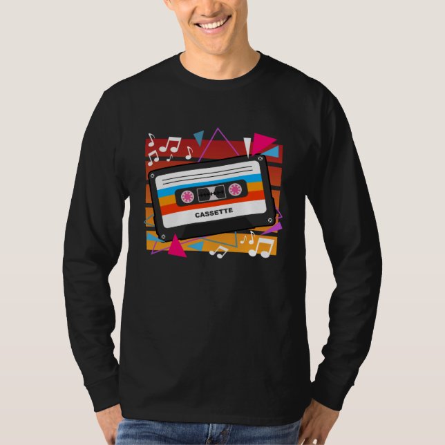 T-shirt Retro 80s Music Cassette Tape Throwback (Devant)