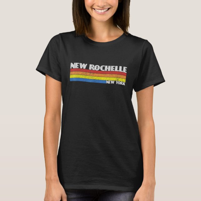 T-shirt Retro 80s New Rochelle New York NY Souvenir (Devant)