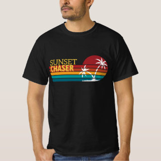 T-shirt Retro 80s Sunset Chaser Tropical Palm Trees
