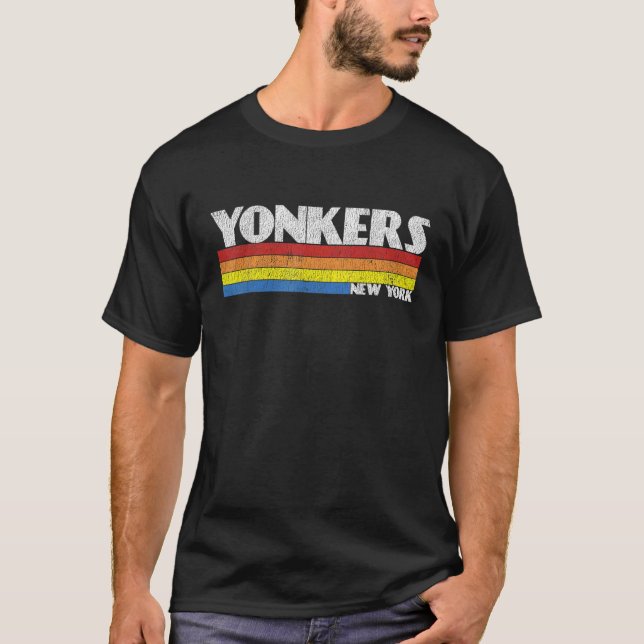 T-shirt Retro 80s Yonkers New York NY Souvenir (Devant)