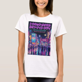 T-shirt Retro 90s City Pop Night: Neon Tokyo & Osaka Rain
