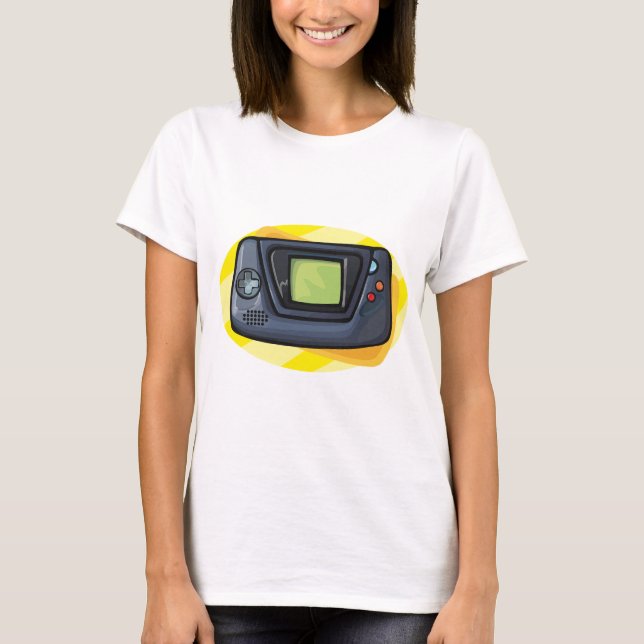 T-shirt Retro 90s Handheld Game Console Gamer (Devant)