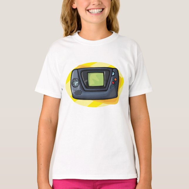 T-shirt Retro 90s Handheld Game Console Gamer (Devant)