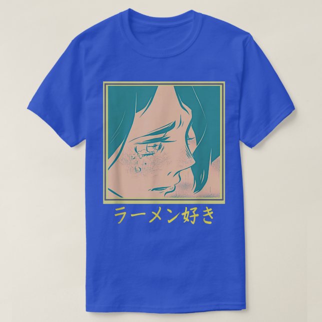 T-shirt Retro 90s Japanese Aesthetic Waifu Anime Graphic  (Design devant)