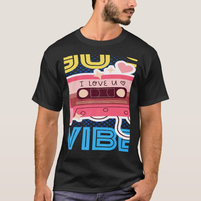 T-shirt Retro 90's Vibe with Cassette 1990s Music 90s Cost (Devant)