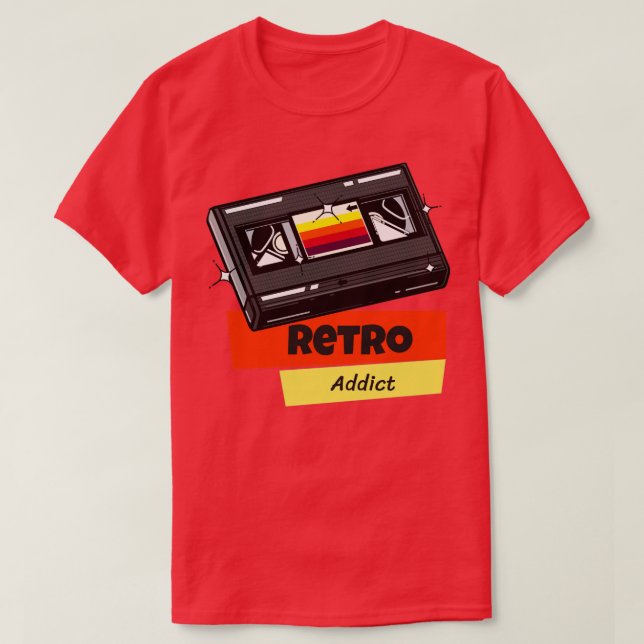 T-shirt Retro Addict Vidéo cassette 80s (Design devant)