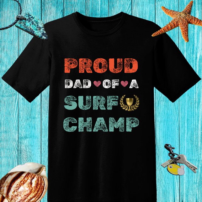 T-shirt Retro affligé Fier Papa Surf Champ (Créateur téléchargé)
